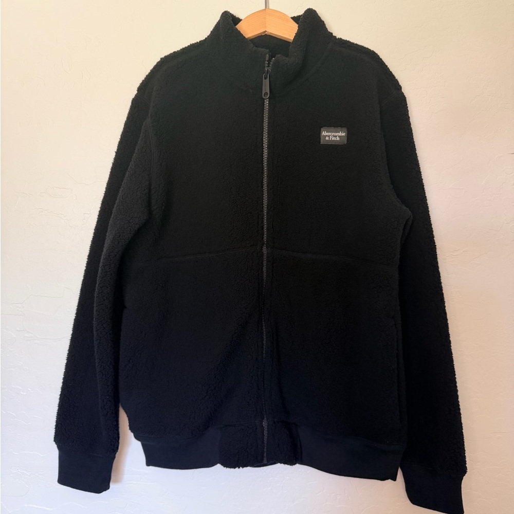Abercrombie Kids Charcoal Fleece Jacket Black New Sweater